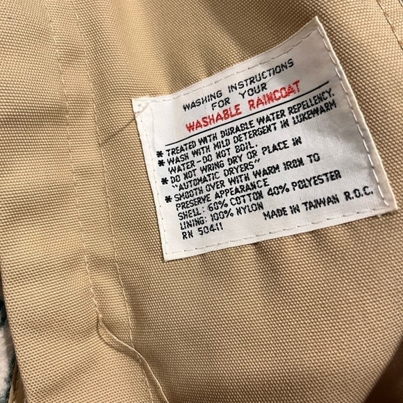 Vintage Women’s Timeless Classic Trench Coat Tan Plaid Removable Lining Size 14 - Picture 5 of 10